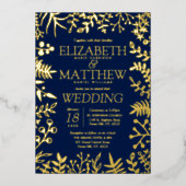 Elegant Floral Wedding Real Folieneinladung (Vorderseite)