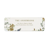 Elegant Floral Wedding Return Address Label  (Vorne)