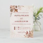 Elegant Floral Wedding romantic Invitation templat Einladung (Stehend Vorderseite)
