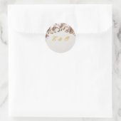 Elegant Floral Wedding Round Sticker (Tasche)