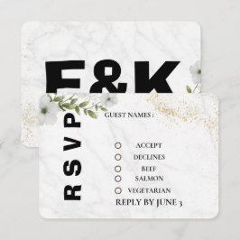Elegant Floral Wedding RSVP Card Karte