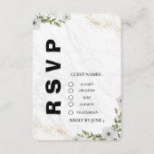 Elegant Floral Wedding RSVP Card Karte (Vorderseite)