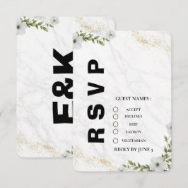 Elegant Floral Wedding RSVP Card Karte