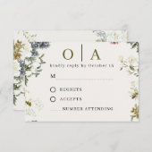 Elegant Floral Wedding RSVP Card | Watercolor (Vorne/Hinten)