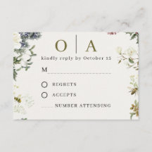 Elegant Floral Wedding RSVP Card | Watercolor