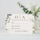 Elegant Floral Wedding RSVP Card | Watercolor (Stehend Vorderseite)