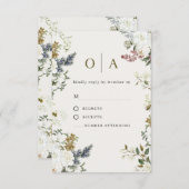 Elegant Floral Wedding RSVP Card | Watercolor  (Vorne/Hinten)