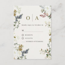 Elegant Floral Wedding RSVP Card | Watercolor 