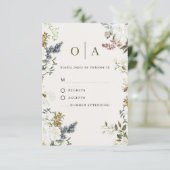 Elegant Floral Wedding RSVP Card | Watercolor (Stehend Vorderseite)