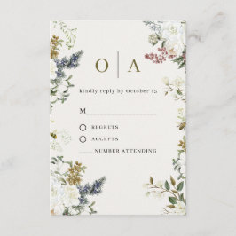 Elegant Floral Wedding RSVP Card | Watercolor Karte
