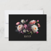 Elegant Floral Wedding RSVP Karte (Rückseite)