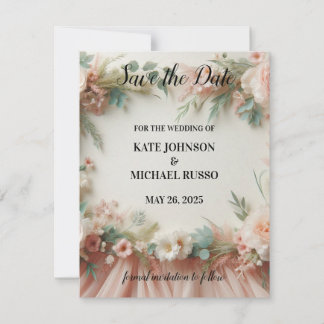 Elegant Floral Wedding Save The Date