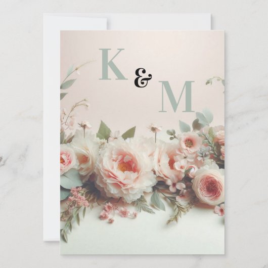 Elegant Floral Wedding  Save The Date (Rückseite)