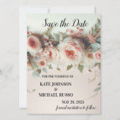 Elegant Floral Wedding Save The Date (Vorderseite)