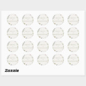 Elegant Floral Wedding Small Round Sticker | (Blatt)