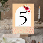 Elegant Floral Wedding Table Number Card Tischnummer