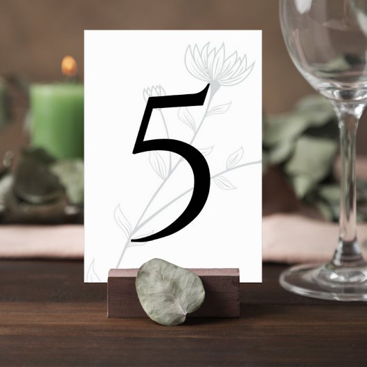 Elegant Floral Wedding Table Number Tischnummer