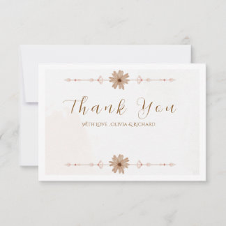 Elegant Floral Wedding Thank You Card Dankeskarte