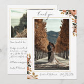 Elegant Floral Wedding Thank You Card  Dankeskarte (Vorne/Hinten)