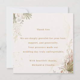 Elegant Floral Wedding Thank You Card  Dankeskarte