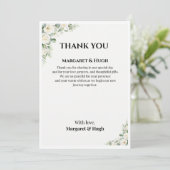 Elegant Floral Wedding Thank You Card Einladung (Stehend Vorderseite)
