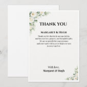 Elegant Floral Wedding Thank You Card Einladung (Vorne/Hinten)