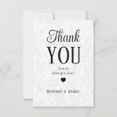 Elegant floral Wedding Typografy Danke Karten (Vorderseite)
