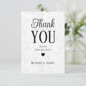 Elegant floral Wedding Typografy Danke Karten (Stehend Vorderseite)