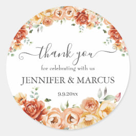 Elegant Floral Wedding Vielen Dank für Ihre Unters Runder Aufkleber