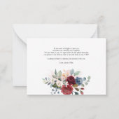 Elegant Floral Wedding Vielen Dank Mitteilungskarte (Rückseite)