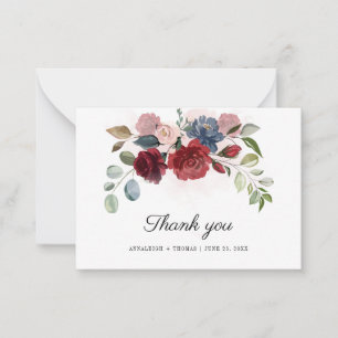 Elegant Floral Wedding Vielen Dank Mitteilungskarte