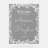 Elegant Floral Wedding Welcome Sign - Custom Made Acrylschild (Vorderseite)