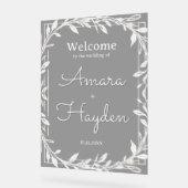 Elegant Floral Wedding Welcome Sign - Custom Made Acrylschild (Winkel)