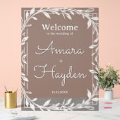 Elegant Floral Wedding Welcome Sign - Custom Made Acrylschild (Hochzeit)