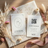 Elegant Floral Wellness Business Card with QR Code Visitenkarte