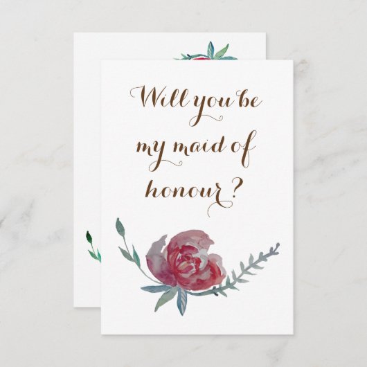 Elegant, Floral Werden Sie meine Trauzeugin sein Einladung (Vorne/Hinten)