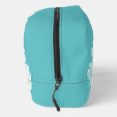 Elegant Floral White Daisies auf Aquamarin Waschbeutel (Rechts)