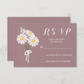Elegant Floral White Daisies Bouquet UAWG Wedding RSVP Karte (Vorne/Hinten)