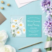 Elegant Floral White Daisies Bouquet Wedding Aquam Acryleinladungen (In Situ (Hochzeit))