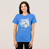 Elegant Floral White Daisies Bridesmaid Wedding Tri-Blend Shirt (Vorderseite voll)