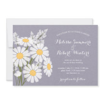 Elegant Floral White Daisies Lavender Wedding