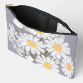 Elegant Floral White Daisies on Lavender Zubehörtasche (Offen)