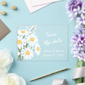Elegant Floral White Daisies Save the Date Acryleinladungen (In Situ (Hochzeit))
