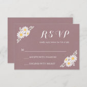 Elegant Floral White Daisies UAWG Wedding RSVP Karte (Vorne/Hinten)