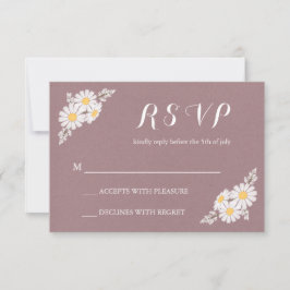 Elegant Floral White Daisies UAWG Wedding RSVP Karte