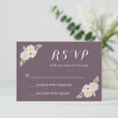 Elegant Floral White Daisies UAWG Wedding RSVP Karte (Stehend Vorderseite)