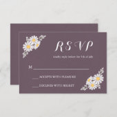 Elegant Floral White Daisies UAWG Wedding RSVP Karte (Vorne/Hinten)