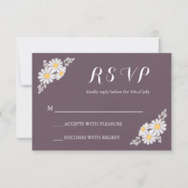 Elegant Floral White Daisies UAWG Wedding RSVP Karte