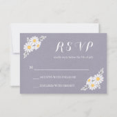 Elegant Floral White Daisies UAWG Wedding RSVP Karte (Vorderseite)