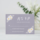 Elegant Floral White Daisies UAWG Wedding RSVP Karte (Stehend Vorderseite)